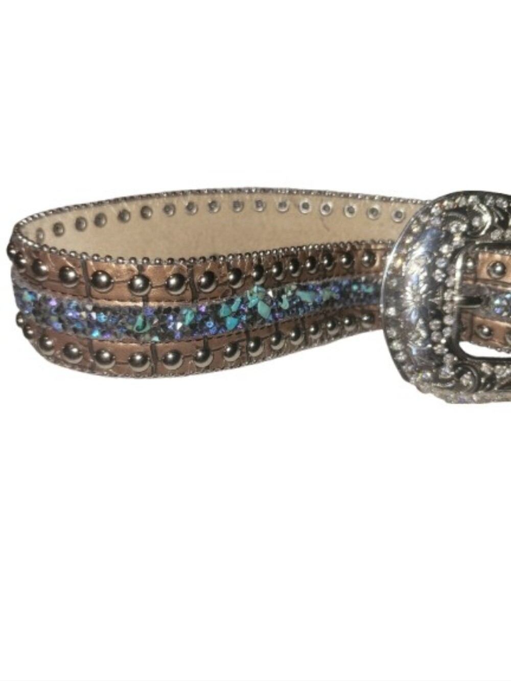 Embellished Rhinestone Turquoise Western Belt - Picture 5 of 6